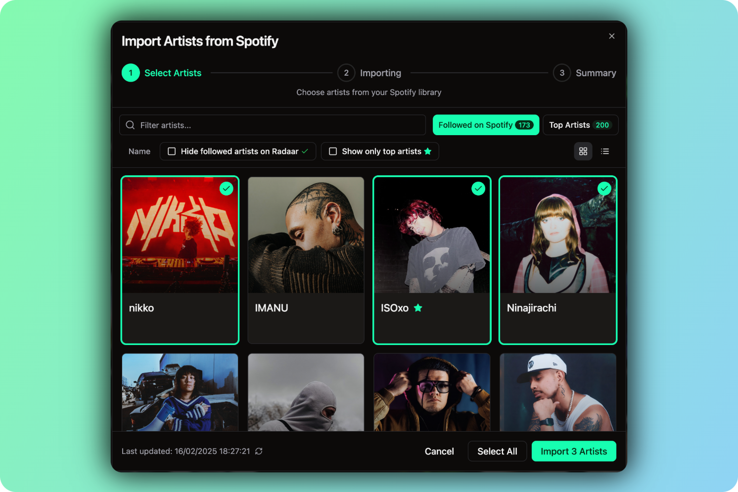 Spotify Integration Screenshot